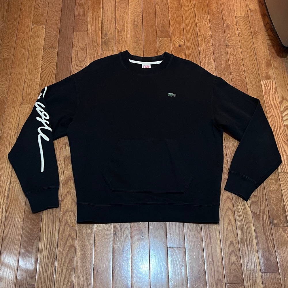 Black LACOSTE Crewneck Sweatshirt